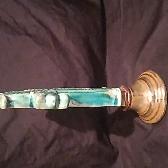 Decorative Southwest Style Turquoise/Green Cross with Golden Brown Base (B5) - Picture 2 of 10